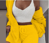 Plus Size Plush Homewear Casual 3-Piece Pajama Set GXHF-YM303