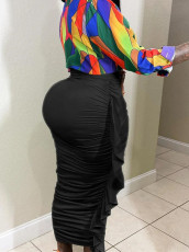 Casual Pleated Slim Half Body Skirt ZDF-31325