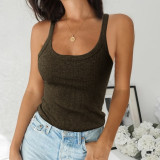 Casual Solid Color Tank Tops GYOU-CX062803