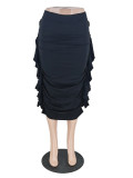 Casual Pleated Slim Half Body Skirt ZDF-31325