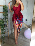 Sexy Sequin Slit Midi Dress GYOU-CX2218 