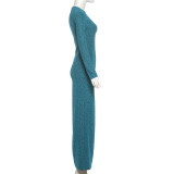 Long Sleeve Hollow Out Maxi Dress GZJQ-K25D85474