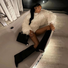 Solid Color Long Sleeve Tassel Tops Coats GZJQ-W25L84137