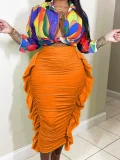 Casual Pleated Slim Half Body Skirt ZDF-31325