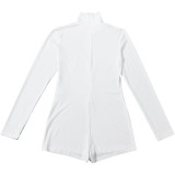 Solid Color Long Sleeve High Collar Romper GZJQ-K25Q84138