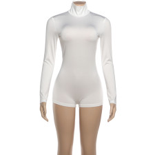 Solid Color Long Sleeve High Collar Romper GZJQ-K25Q84138