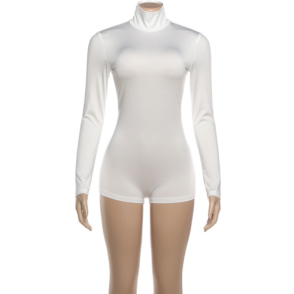 Solid Color Long Sleeve High Collar Romper GZJQ-K25Q84138