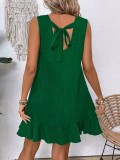 Ruffled Sleeveless Casual Dress GYOU-CX2526