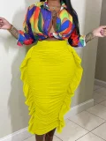 Casual Pleated Slim Half Body Skirt ZDF-31325