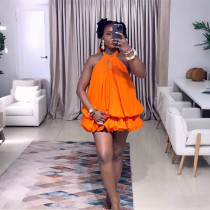 Sleeveless Halterneck Tie Up Backless Mini Dress GZJQ-K25D87118