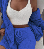 Plus Size Plush Homewear Casual 3-Piece Pajama Set GXHF-YM303
