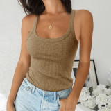 Casual Solid Color Tank Tops GYOU-CX062803