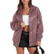 Long Sleeve Collared Zipper PU Leather Jacket GYOU-CX830