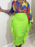 Casual Pleated Slim Half Body Skirt ZDF-31325