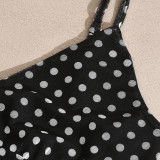 Mesh Polka Dot Print Sling Two Piece Skirts Set GFRT-60223SBZ