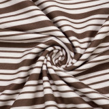 Stripe Print Long Sleeve Two Piece Shorts Set GSZM-C25ST350