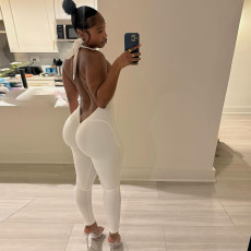 Halterneck Backless Skinny Jumpsuit XEF-K25Q86713