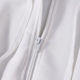 Solid Color Zipper Hooded Sweatshirt Coats GNZD-32694TBY