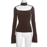 Solid Color Square Neck Tops GSZM-D25TP489