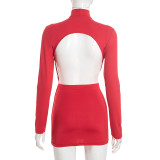 Deep V Neck Long Sleeve Bodycon Dress GSZM-J25DS424