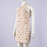 Sleeveless Sequin Backless Mini Dress GFRT-32776DBY