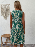Plus Size Fashion Loose V-Neck Print Dress GYOU-CX30222