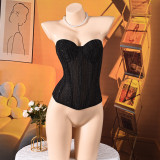 Solid Color Wrap Chest Bandage Tops GNZD-Q01451J