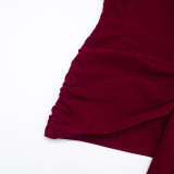 Solid Color Velour Tube Top Dress GSZM-D25DS505