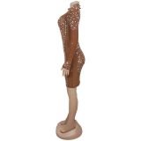Hot Drill Mesh See Through Mini Dress BY-7591