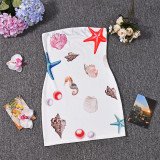 Print Backless Slim Tube Tops Dress GFRT-32709DBY