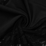 Solid Color Hollow Out Lace Maxi Dress GSZM-J25DS412