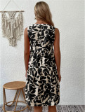 Plus Size Fashion Loose V-Neck Print Dress GYOU-CX30222