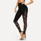 Sexy Lace Splice Sports Yoga Leggings GYOU-XL032902