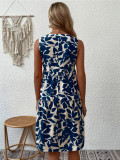 Plus Size Fashion Loose V-Neck Print Dress GYOU-CX30222