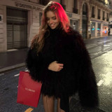 Long Sleeve Solid Color Plush Coat XEF-K25C84302