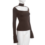 Solid Color Square Neck Tops GSZM-D25TP489