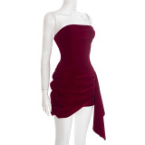 Solid Color Velour Tube Top Dress GSZM-D25DS505