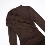 Long Sleeve Solid Color Mini Dress GSZM-C25DS370