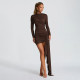 Long Sleeve Solid Color Mini Dress GSZM-C25DS370