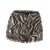 Leopard Print Tassel Shorts GFRT-32770PBY