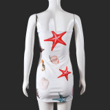 Print Backless Slim Tube Tops Dress GFRT-32709DBY
