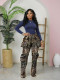 Print Multi-pockets Loose Casual Pants SH-391446