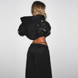 Letter Hot Drill Hooded Sweatshirt Two Piece Pants Set XEF-K25S84561