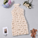 Sleeveless Sequin Backless Mini Dress GFRT-32776DBY