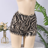 Leopard Print Tassel Shorts GFRT-32770PBY