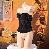 Solid Color Wrap Chest Bandage Tops GNZD-Q01451J