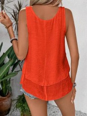 Casual Solid Color Sleeveless Top GYOU-CX5213