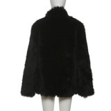 Long Sleeve Solid Color Plush Coat XEF-K25C84302