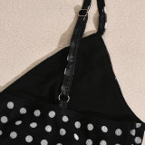 Mesh Polka Dot Print Sling Two Piece Skirts Set GFRT-60223SBZ