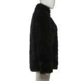 Long Sleeve Solid Color Plush Coat XEF-K25C84302